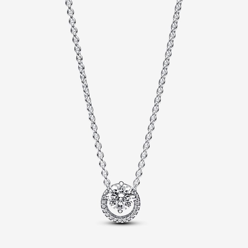 Funkelnder Runder Strahlenkranz Collier-Halskette