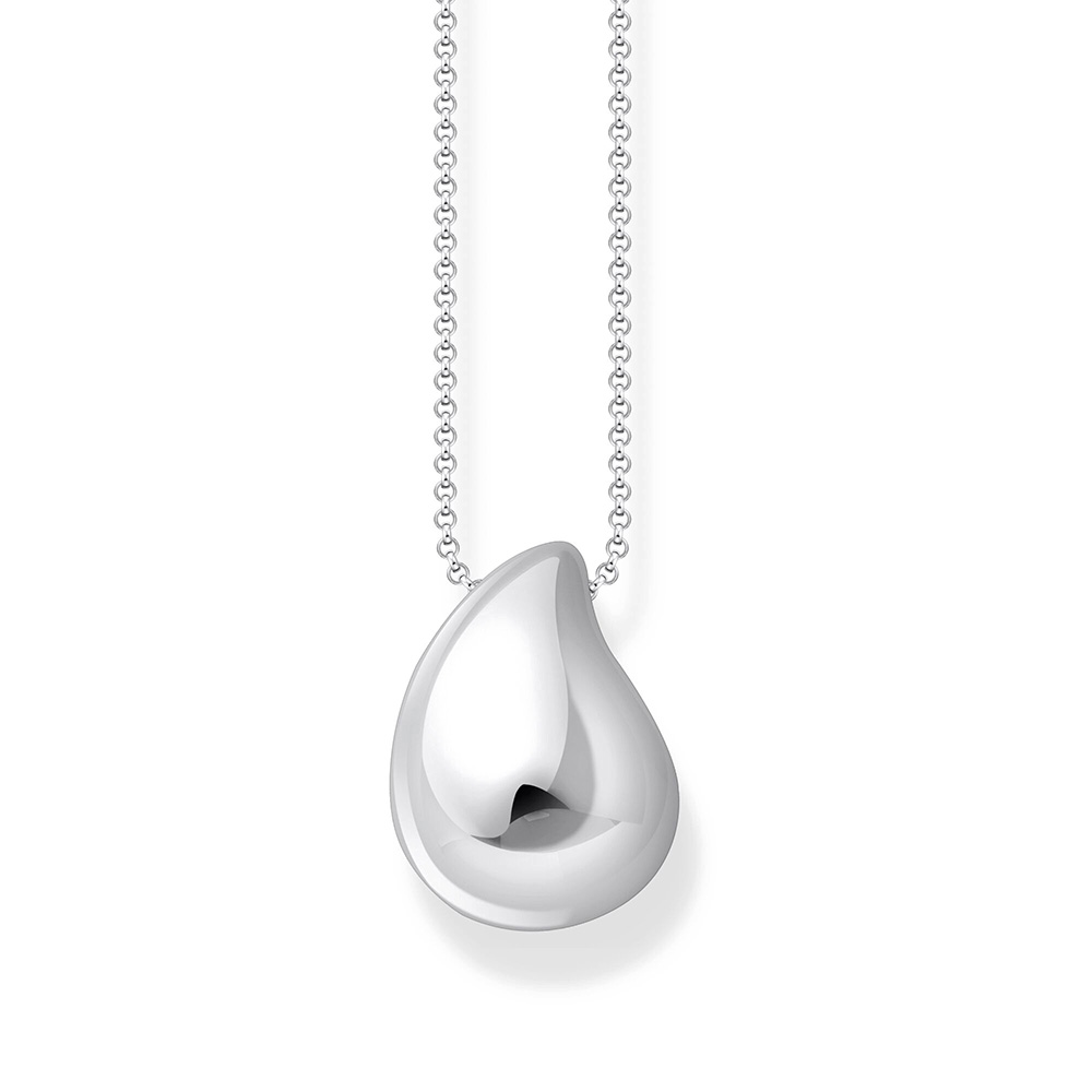 Kette mit Anhänger in organischer Tropfenform Silber