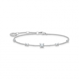 Armband mit weißen Steinen silber