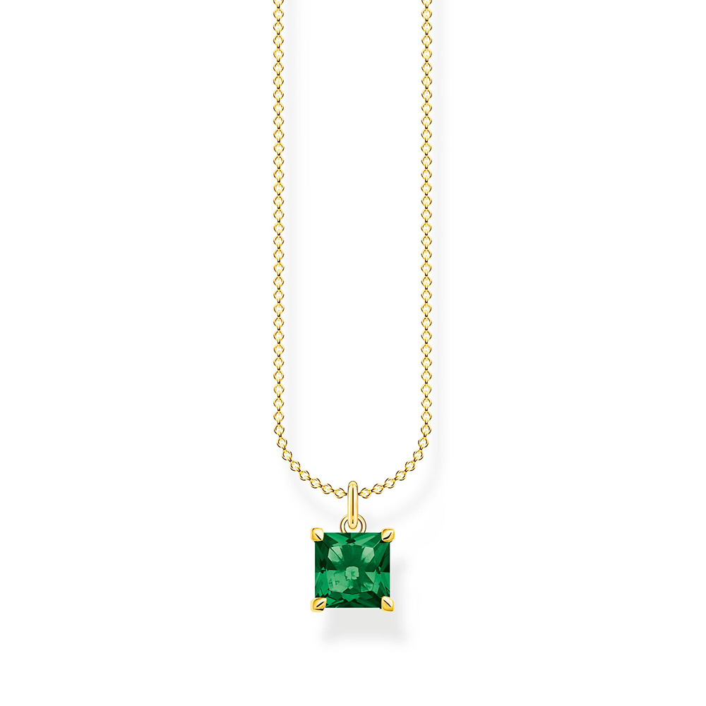 Kette mit grünem Stein gold