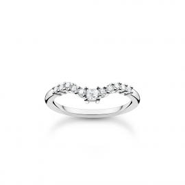 Ring mit weißen Steinen silber