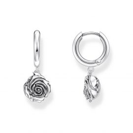 Creolen Midnight Rose Silber