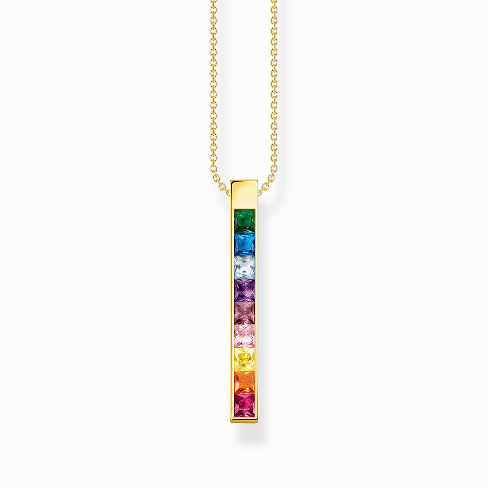 Kette bunte Steine gold