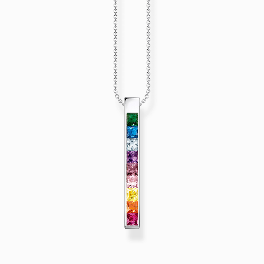 Kette bunte Steine silber