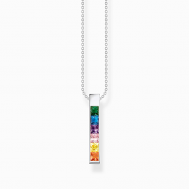 Kette mit bunten Steinen Silber
