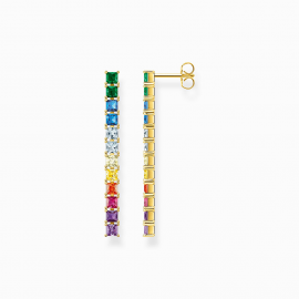 Ohrringe bunte Steine gold