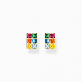 Ohrstecker bunte Steine gold
