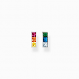 Ohrstecker bunte Steine silber
