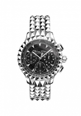 Herrenuhr Rebel at Heart Chronograph silber schwarz