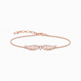 Armband Phönix-Flügel mit rosa Steinen roségold