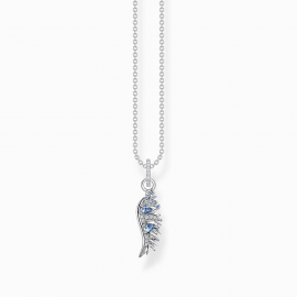 Kette Phönix-Flügel mit blauen Steinen silber
