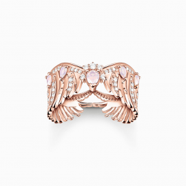 Ring Phönix-Flügel mit rosa Steinen roségold
