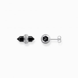 Ohrstecker mit schwarzem Onyx Kristall Silber
