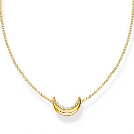 Kette mit Mond-Anhänger Moon Romance vergoldet