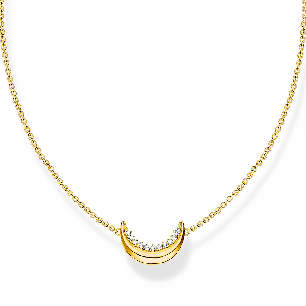 Kette mit Mond-Anhänger Moon Romance vergoldet