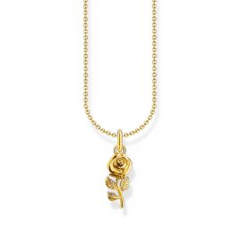 Kette mit Rosen-Anhänger vergoldet