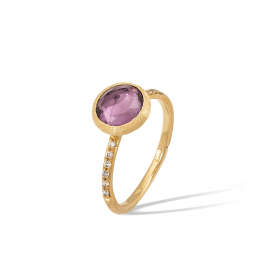Jaipur Color Ring aus Gold mit Amethyst und Diamanten