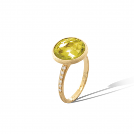 Jaipur Color Ring aus Gold mit Lemon Citrin und Diamanten