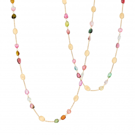 Lunaria Color 18K Gelbgold Turmalin Halskette lang