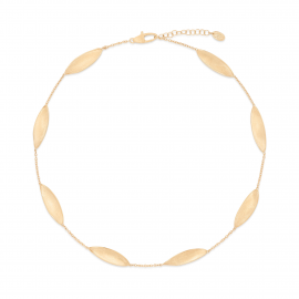 Lunaria Twist Halskette mit Blättern aus 18 Karat Gelbgold