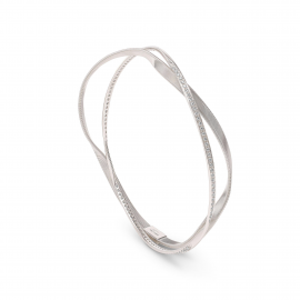 Marrakech Zweireihiger Armreif aus Weißgold mit Diamanten