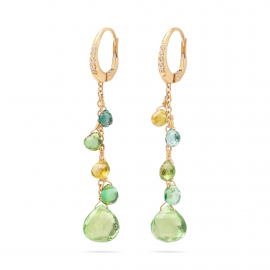 Paradise einreihige Ohrringe mit Diamanten und grünen Turmalinen