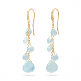 Paradise Ohrringe aus Gold mit Aquamarin und Diamanten