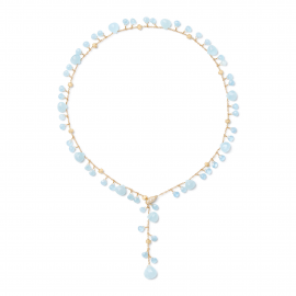 Paradise Y-Kette aus Gelbgold mit Aquamarin