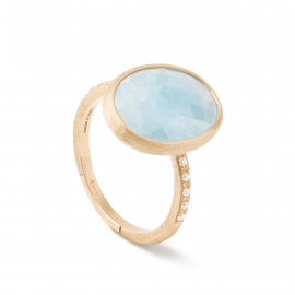 Siviglia Ring aus Gold mit Aquamarin und Diamanten