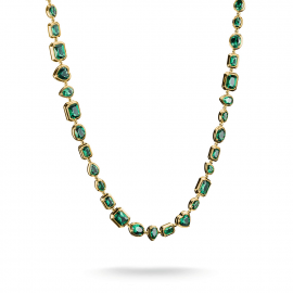 Kette Grüne Steine Elyndra 18k Vergoldung