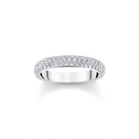 Ring mit weißem Zirkonia-Pavé Silber