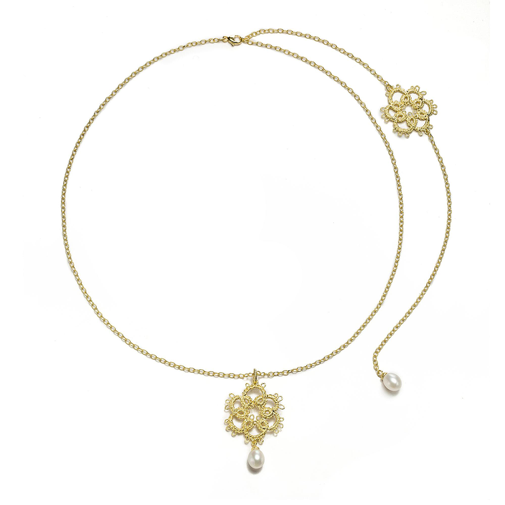 Rückenkette Fräulein Loreley in Silber vergoldet