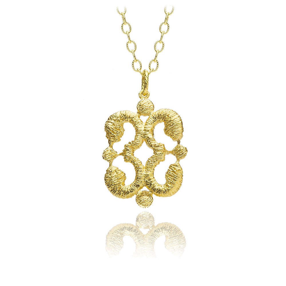 Anhänger Marrakesh Square in vergoldetem Silber