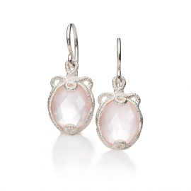 Ohrstecker Baby Undine mit Bügel in Silber mit Rosenquarz