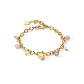 Armband Boho Süsswasserperlen gold weiß