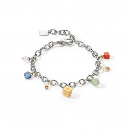 Armband Boho Süsswasserperlen silber multicolor