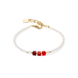 Armband Princess Pearls & Cubes gold-rot