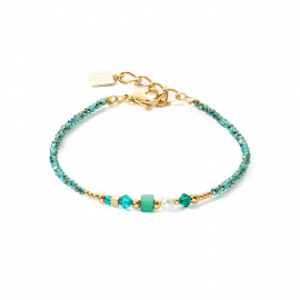 Armband Square Stripes gold-grün