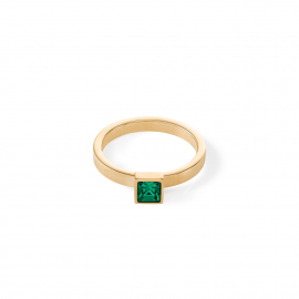 Brilliant Square small Ring gold dunkelgrün
