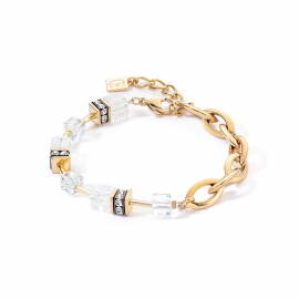 GeoCUBE® Festive Layer Armband gold-weiß