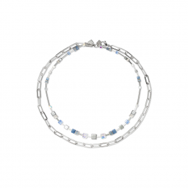 GeoCUBE® Fusion Chain Halskette silber-blau