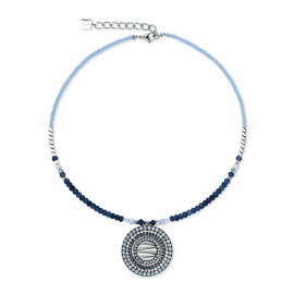 Halskette Amulett Modern Future silber-blau