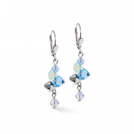 Ohrringe Dancing Crystals silber-blau