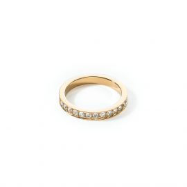 Ring Edelstahl & Kristalle slim gold kristall