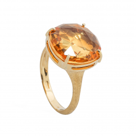Alta Ring aus Gold mit gelbem Quarz
