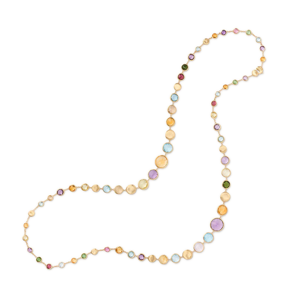 Jaipur Colour Lange Halskette aus Gold mit bunten Steinen