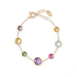 Jaipur Colour Leichtes Armband aus Gold mit bunten Edelsteinen