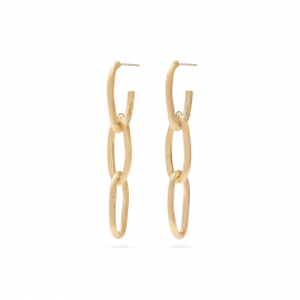 Jaipur Link Hängeohrringe mit drei ovalen Gliedern aus Gelbgold