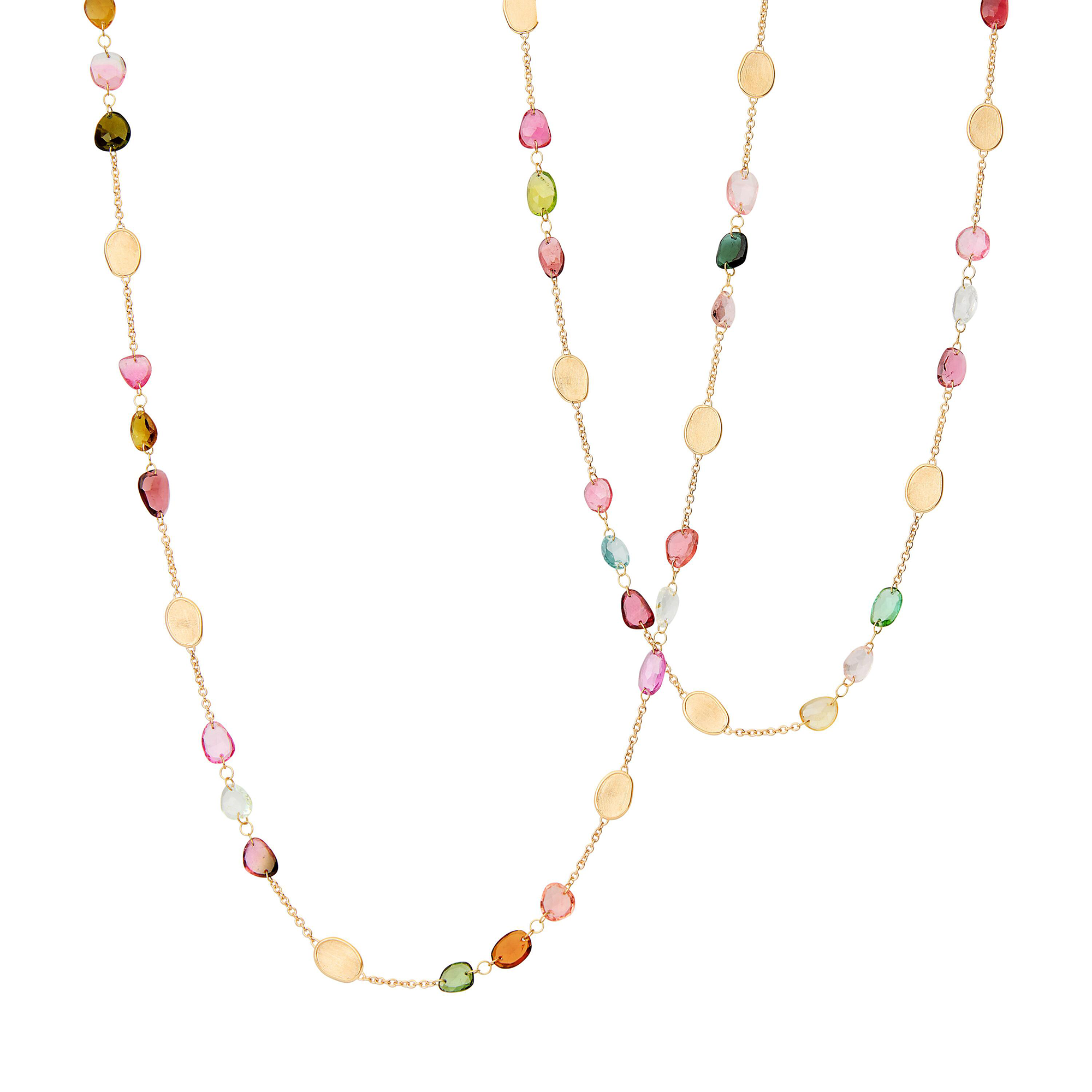 Lunaria Color 18K Gelbgold Turmalin Halskette lang