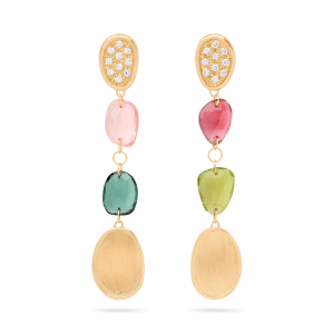 Marco Bicego Lunaria Color 18K Gelbgold Turmalin Mix Ohrhänger mit Diamanten OB1899-B_TM01_Y_02 bei Juwelier Spinner